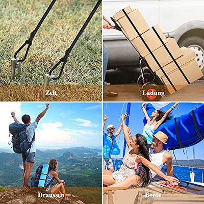 90cm 4pcs Short Bungee Cords With Carabiner Hooks, Heavy Duty Latex Elastic  Rope Extra Strong Elasticity Straps Metal Tie Downs