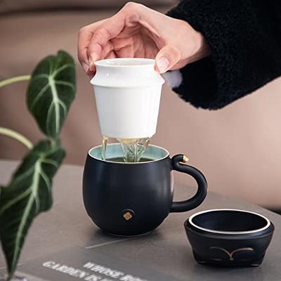 Ceramic Travel Mug with Bamboo Sleeve & Infuser