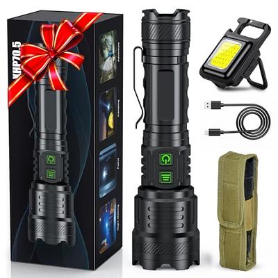 Gehavin Rechargeable High Power LED Flashlight 500000 High Lumens, Super  Bright XHP160 Flashlights with 6 Modes, Waterproof, Zoomable, Fast Charging,Camping  Flashlight for Campers 