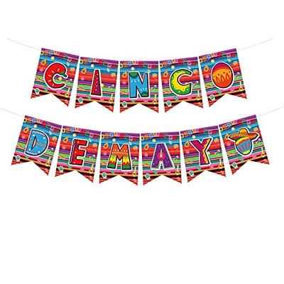 Mexican Cinco De Mayo Papel Picado Banner, 5 PK, Fiesta Mexicana