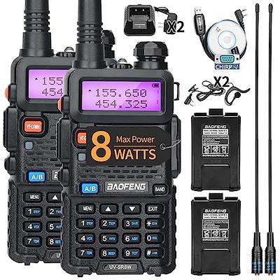 BaoFeng UV-5R 8W High Power Portable Two-Way Radio 3800mAh Battery with  18.8inch ABBREE Tactical Antenna USB Charger Cable