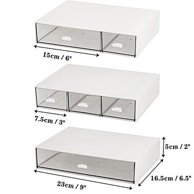 Byomostor 28PCS Clear Plastic Drawers Organizer in 4 Sizes, Ultimate Drawer  Organizer Bins for Bathroom, Vanity, Junk Drawer, Office - Store Makeup