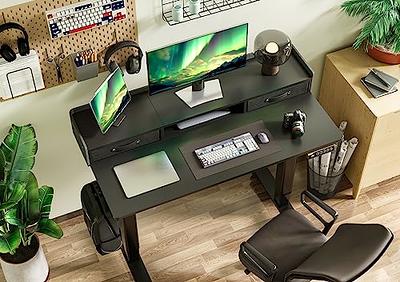 Claiks Standing Desk with Drawers, Stand Up Electric Standing Desk