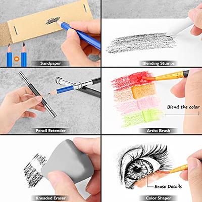 Drawing Pencil Set Sketching Kit, Sketch Pencils and Sketch Pads Art  Supplies With Drawing Pad Charcoal Paper in Art Carrying Case 