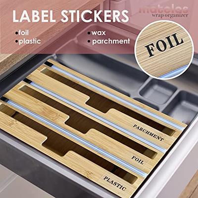 Bamboo Foil and Wrap Dispenser With Slide Cutter Sliding Divider