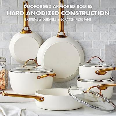 White and Gold Nonstick Pots and Pans Set