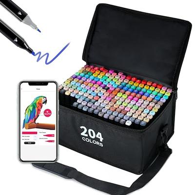 204 Colors Dual Tip Alcohol Based Markers, Twin Sketch Art Markers