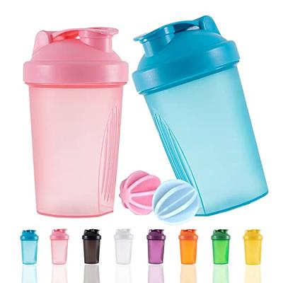 Blender Shaker Bottle W. Classic Loop Top & Stainless Whisk Ball-Perfect for Protein Shakes and Pre Workout (16 Oz-400ML, Pink/Pink Cup)