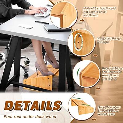 Foot Rest for Under Desk at Work, New Upgrade Wooden with Metal Ergonomic  Foot Rest Under Desk, Office Foot Rest Under Desk Pressure Relief for Back