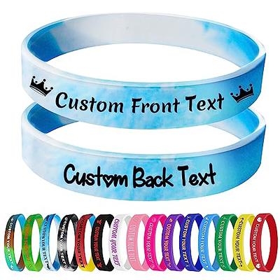 Custom Rubber Bracelets with Your Text Message, Personalized Silicone  Wristbands for Awareness, Events, Support, Gifts, Promotions