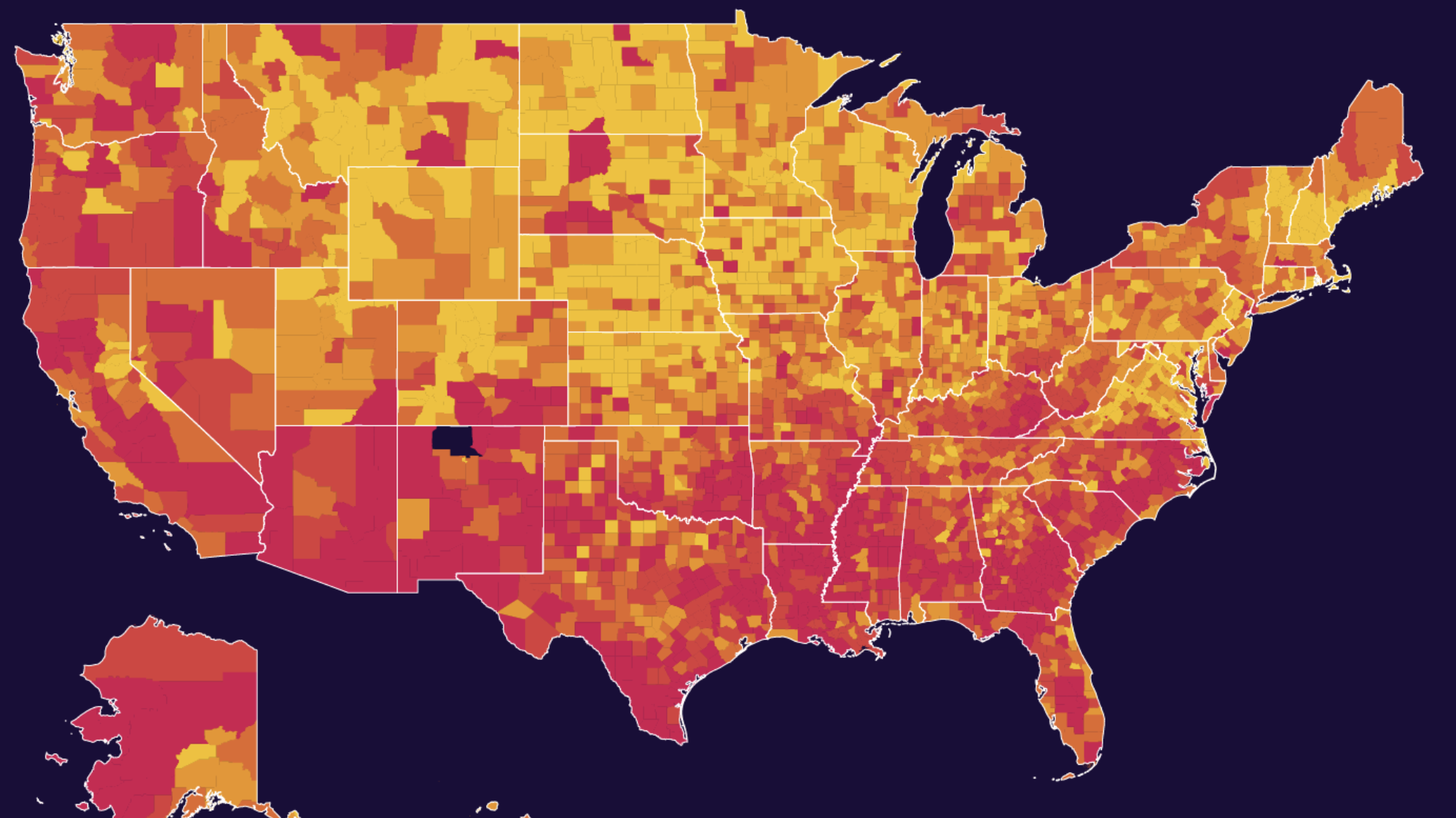 These areas of America are more vulnerable to virus