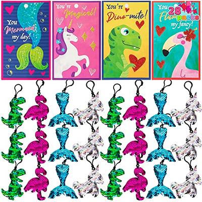 Zonon Valentines Boxes for Kids Unicorn Valentines Cards with Envelopes and  Unicorn Stickers for Classroom Exchange Party Favor (1 Mailbox, 33