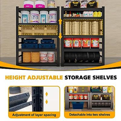 Leariso Garage Shelving Unit, 72 H Garage Storage Shelves Adjustable Heavy  Duty Shelving,Industrial Shelves Metal Shelving for Storage Racks