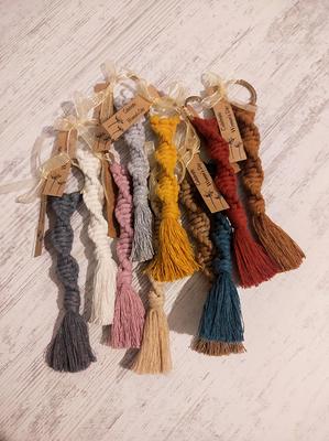 macrame bag charms or keychains