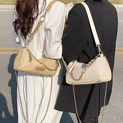 YXILEE Large Straw Bags For Women | Straw Travel Beach Totes Bag M Woven  Summer Tote Handmade Shoulder Bag Handbag