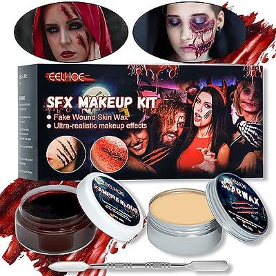 Scars Wax Special Effects Makeup Kit, Halloween Fake Blood, Face