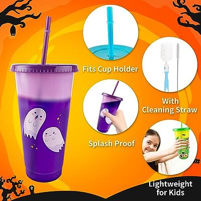 12 Pack Halloween Color Changing Cups with Lids and Straws,Plastic Tumblers  with Lids and Straws Bul…See more 12 Pack Halloween Color Changing Cups