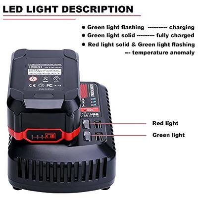 Kotoate 20V Battery Charger Replacement for Craftsman V20 Battery Charger  CMCB104 Compatible with Craftsman V20 20-Volt Max Lithium Ion Battery  CMCB202 CMCB204 CMCB201 CMCB205 CMCB102, with 2 USB Port - Yahoo Shopping