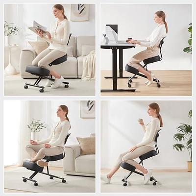 SOMEET Kneeling Chair Ergonomic with Back Support, Ergonomic Kneeling Chair  with Brake and Smooth Gliding Casters, Adjustable Stool for Home and