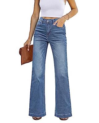 GRAPENT Womens Flare Jeans High Waisted Wide Leg Baggy Jean for Women  Stretch Denim Pants, Dark Blue, X-Small : : Clothing, Shoes &  Accessories