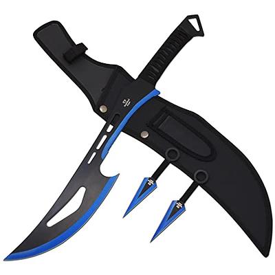 Ninja Blue Sword with 2 pcs Throwing Knife Set