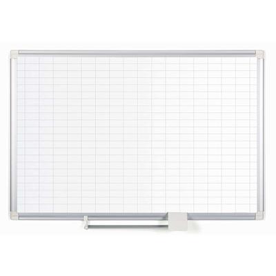MasterVision Magnetic Steel Dry-Erase Planning Board, 1 x 2 Grid, Aluminum Frame, 24 x 36