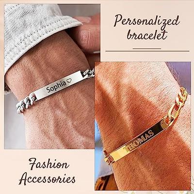 MEALGUET Jewelry Personalized Engravable ID Bracelets