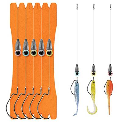 Dyxssm Fishing Hooks with Leader Rigging, Fishing Hook Line Stainless Steel  Fishing Rigs Wire and Rig Hooks 10# Style-b: 3 Hooks Rig