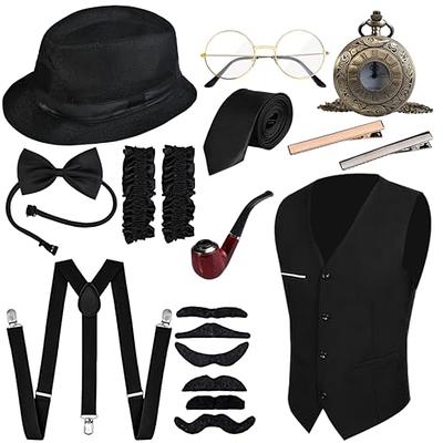  WILDPARTY 1920s Men Costume, Mafia Gatsby Costume Accessories  for Men, Men's Flat Cap for 1920s Gangster Halloween Party(BlackWhite) :  Clothing, Shoes & Jewelry