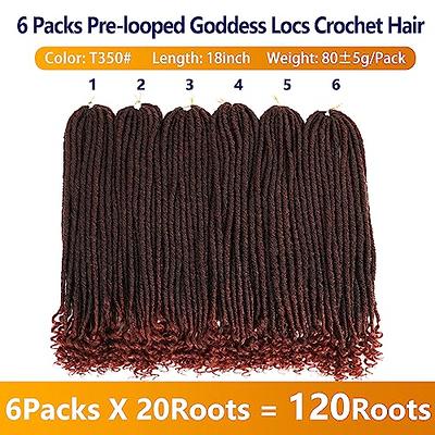 Goddess Locs Crochet Hair 6 Packs 16 Inch Straight Faux Locs