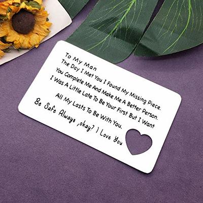  I Love You Cards for Him - Gifts for Him for Father's Day  Christmas Valentines, To My Love Wallet Insert, the Day I Met You Gifts for  Him, Boyfriend I Love