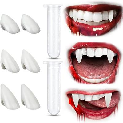 Vampire Teeth Fangs for Halloween Makeup, Realistic Werewolf Teeth for Kids  Adult with Adhesive, Scary Fake Fangs Teeth for Halloween Vampire Party