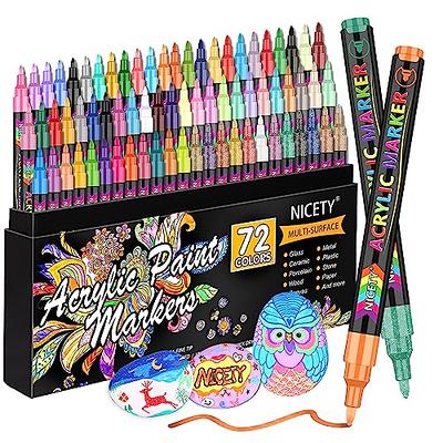 Grabie Acrylic Paint Pens, Acrylic Paint Markers, 28 Colors, 0.7 mm, Extra Fine Tip Paint Markers, Premium Paint Pens for PAI