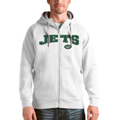 Men's Antigua Heather Gray New York Jets Victory Pullover Hoodie Size: Small