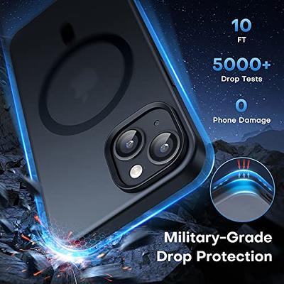  TAURI [5 in 1 Strong Magnetic Clear for iPhone 14 Case  [Designed for MagSafe] with 2 Screen Protector +2 Camera Lens Protector,  [Military Drop Protection] Slim Phone Case for iPhone 14