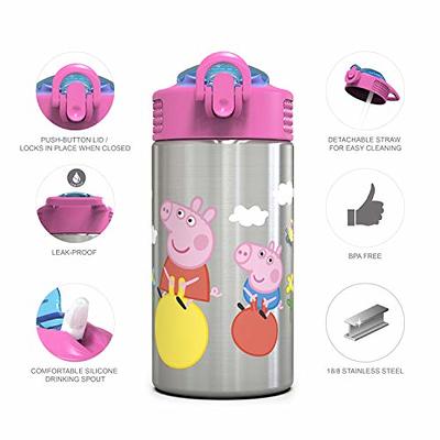 zak! Pixar Cars 3 - Stainless Steel Vacuum Insulated Water Bottle - 14 oz -  Durable & Leak Proof - Flip-Up Straw Spout & Built-In Carrying Loop - BPA