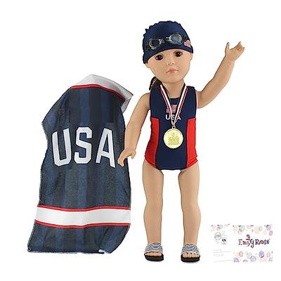 Emily Rose 18-Inch Doll 6-Piece Competition Bathing Suit Swimsuit and  Accessories, Including Medal & Goggles!, Gift Boxed!