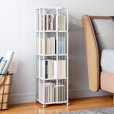 Huhote Rotating Bookcase White 4 Tiers Metal Bookshelf 360°Cubic Large  Capacity for Small Space with Storage and Creative Multi-Layer Shelves,Magazine&Books  for Bedroom Living Room Study and Office - Yahoo Shopping