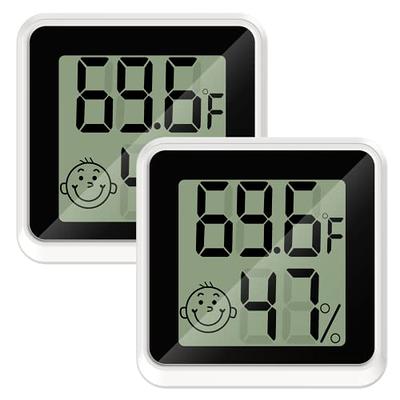 2 Pack Hygrometer Thermometer Mini Digital LCD Monitor Indoor/Outdoor  Humidity Meter Gauge Temperature for Humidifiers Dehumidifiers Greenhouse