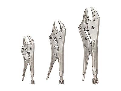 WORKPRO 3-piece Locking Pliers Set, 10-inch Curved Jaw, 7-inch Curved Jaw  and 6-1/2-inch Straight Jaw