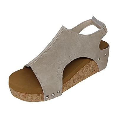 Orthopedic Wedge Sandals for Women Summer Dressy Open Toe Ankle Strap  Platform Sandals Casual Strappy High Wedges Slip on Sandals Beach Sandals  Dress