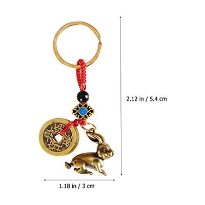 SHERCHPRY 6 Pcs Year of The Rabbit Keychain Rabbit Charms Keychain Rabbit  Key Rings Fengshui Pendant Key Ring Bag Decor Rabbit Keychains for Women