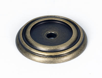 Cavalier Style Cabinet Hardware Knob BackPlate, Antique Brass 2-3/8 Inch  Diameter