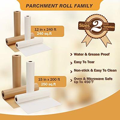 High Temperature Resistant Baking Paper, Waterproof Greaseproof Non-Stick Baking Parchment Paper Roll for Cooking, Grilling, Steaming and Air Fryer