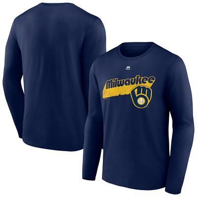 Men's Majestic Navy Milwaukee Brewers Walk-Off Long Sleeve T-Shirt - Yahoo  Shopping