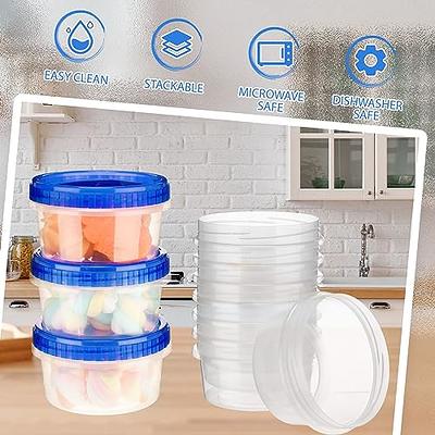 Yinkin 30 Pack Plastic Freezer Containers for Food Storage, Twist Top Food  Soup Storage Containers with Lids, Stackable, Reusable, Leakproof,  Airtight, Stackable, Microwave Safe (Blue) - Yahoo Shopping