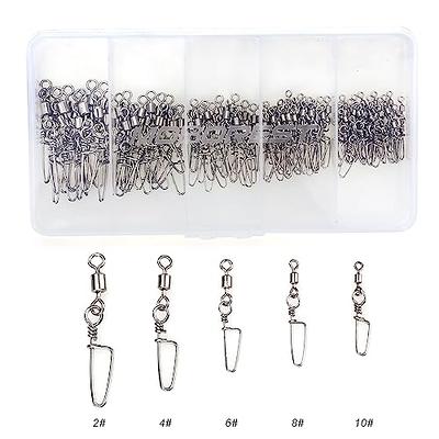 50PCS or 200PCS Fishing Snap Swivels Barrel Snap Swivel Fishing  Accessories, Premium Fishing Gear Equipment with Ball Bearing Swivels Snaps  Connector