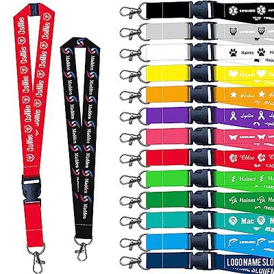 100 Personalized Lanyards Custom Lanyard Bulk for ID Badges with Logo Text  Breakaway Neck Straps for Company School Event - Yahoo Shopping