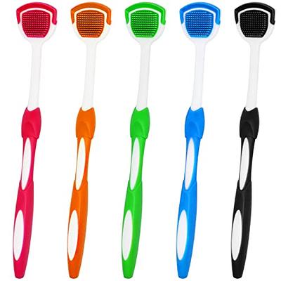 Plastic Tongue Scraper, Travel Portable Freshen Breath Tongue Brush Cleaner  for Oral Care