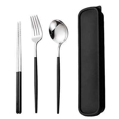 Portable Travel Cutlery Set With Case Stainless Steel Fork Spoon Knife  Chopsticks Sets Tableware for Camping